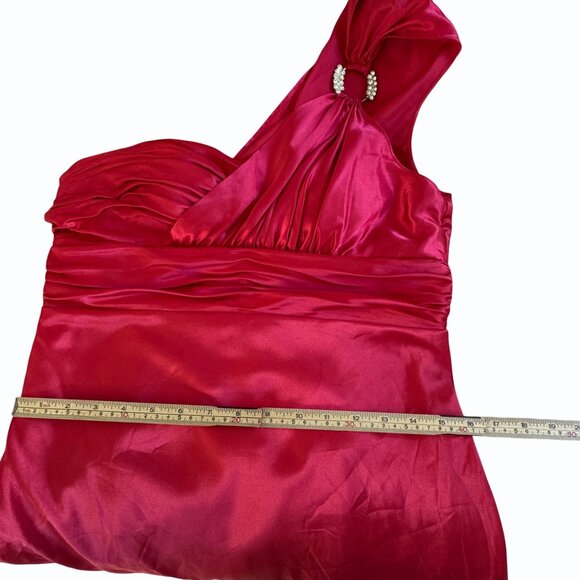 Adrianna Papell Hailey Logan Red Formal Gown Size 11/12 Rhinestone Prom y2k - Picture 9 of 12